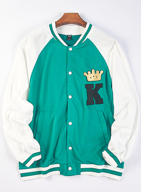 104美式棒球服外套男士H74660春秋宽松学生ins潮港风夹克开衫卫衣