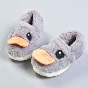 516卡通鸭子儿童毛绒棉拖鞋81684防滑秋冬季保暖毛窝宝宝居家鞋子