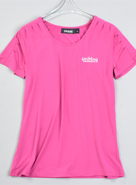 外贸加大码女装小刺绣T恤82657夏季凉感修身百搭休闲运动短袖上衣