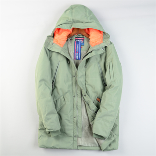 外贸中长款连帽棉衣男女L85796舒适直筒秋冬保暖冲锋衣派克服外套