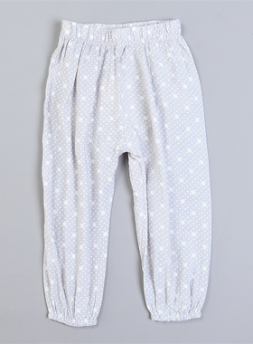 1018品质透气纯棉波点印花男女儿童防蚊裤L80226宝宝束脚灯笼裤夏