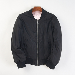 美式 宽松休闲正反穿设计短外套 复古棒球领夹克女12.30H8540春秋季