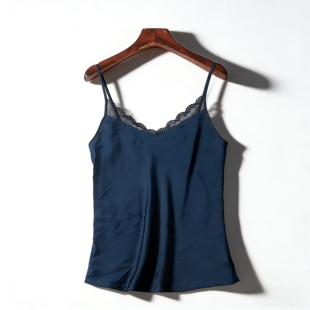 外贸蕾丝拼接吊带背心女3.10H85902夏季 性感上衣 墨绿色内搭打底衫