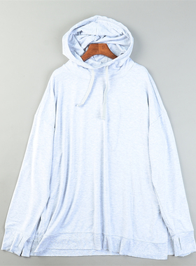 外贸大码女装莫代尔套头连帽卫衣L85114春秋新款休闲运动长袖上衣