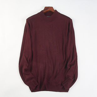 毛衣 套头宽松纯色长袖 外贸单小圆领针织衫 男12.30H85178春秋新款