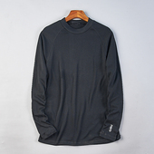 522外贸黑色长袖 T恤男女H79884秋冬弹力修身 运动休闲健身打底上衣