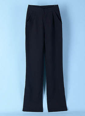 621韩版高腰黑色微喇叭西裤女76057夏秋新款垂感修身显瘦拖地长裤