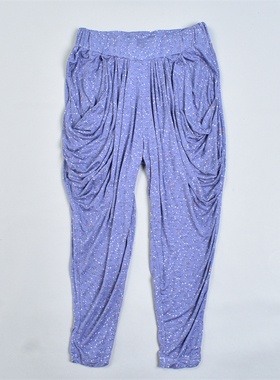 日单精品高腰宽胯莫代尔灯笼裤女3.25L81771夏季舒适宽松七八分裤