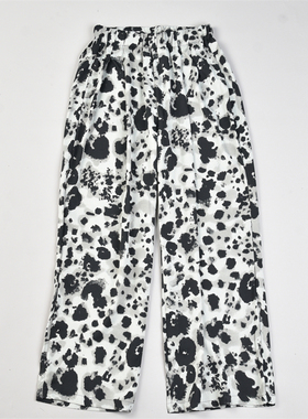 复古风晕染雪纺阔腿裤女L83213宽松显瘦遮肉修腿型夏季清凉长裤裙