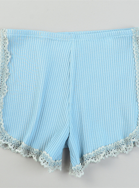 精品纯棉蕾丝花边高腰内裤安全裤女L83445舒适亲肤四季款内搭短裤