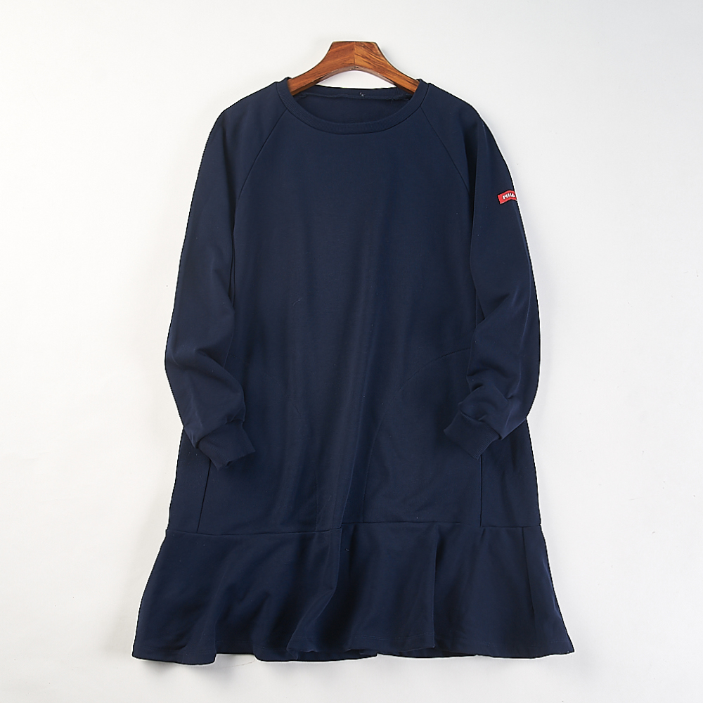 春秋季纯色宽松减龄A字中长裙