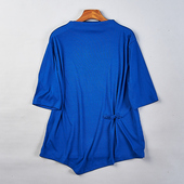 228复古文艺纯色T恤打底衫 女H79802春夏宽松显瘦盘扣小众中袖 上衣