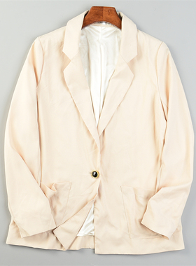 日单宽松款休闲西装女L84653极简一粒扣春夏季轻熟OL通勤上装外套