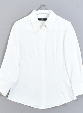 韩版OL通勤气质白衬衫女5.20L82608春夏修身垂顺抗皱暗扣长袖上衣