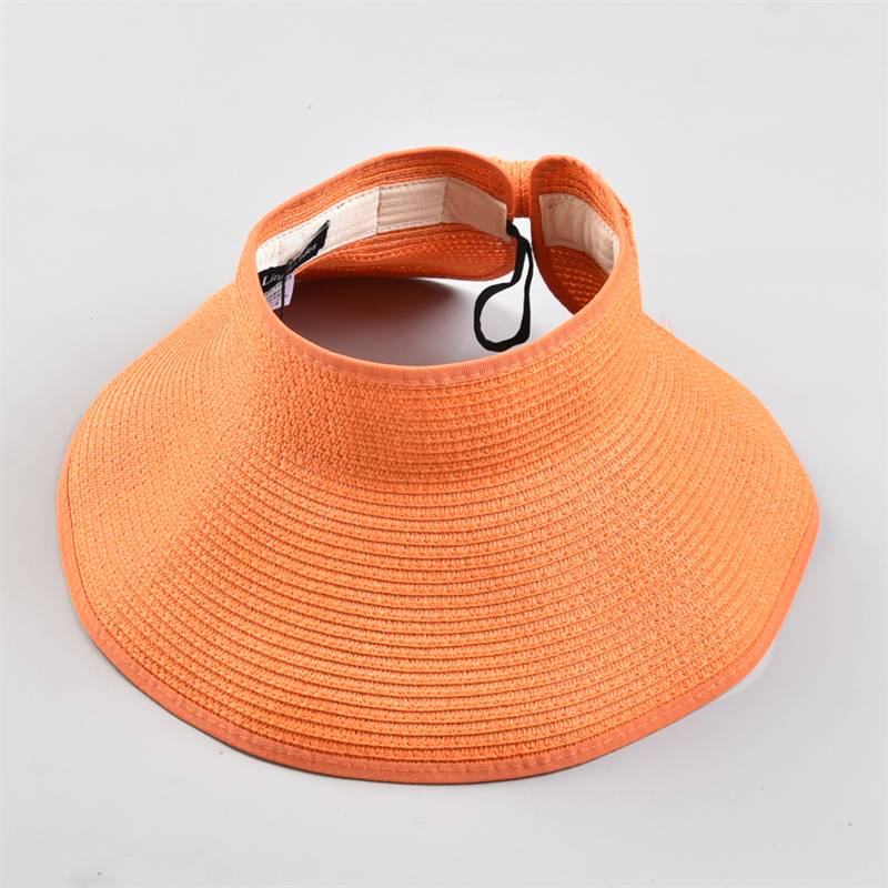 蝴蝶结大檐无顶编织草帽遮阳帽女7.15L83504夏季户外防晒潮流帽子