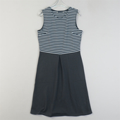 捡漏剪镖精品条纹拼接无袖 连衣裙女L84800夏秋修身 高腰一步中长裙