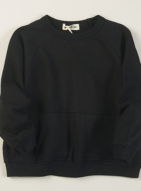 16外贸儿童长袖卫衣男女H73737纯色圆领亲肤舒适棉毛圈打底上衣