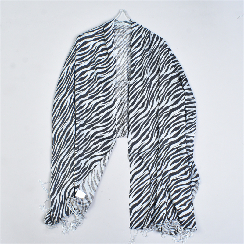 616高品质流苏斑马条纹印花围巾潮男女82386四季百搭围脖防晒披肩