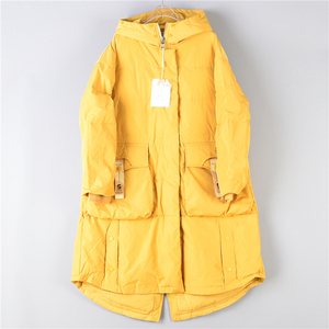 韩版女生长款加厚保暖羽绒服99L75521立领连帽宽松大口袋秋冬外套