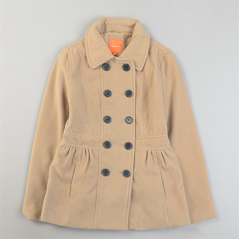 潮牌女装毛呢大衣11.4L83834翻领双排扣收腰修身型秋冬季外套上装