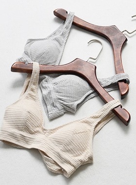 328运动休闲柔软亲肤深V文胸L77284交叉美背纯色无钢圈小背心内衣