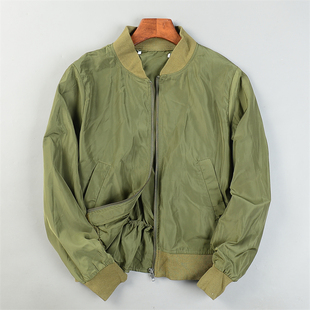 日单剪镖棒球服夹克女L84669春秋宽松大码显瘦胖MM小个子短外套潮