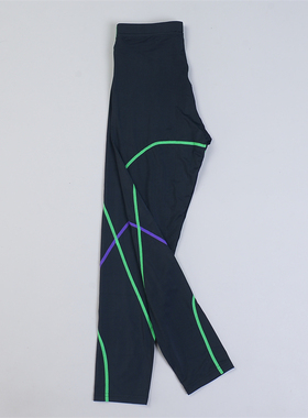 女士高腰瑜伽裤9.17L80363彩色外缝线弹力紧身运动健身鲨鱼九分裤