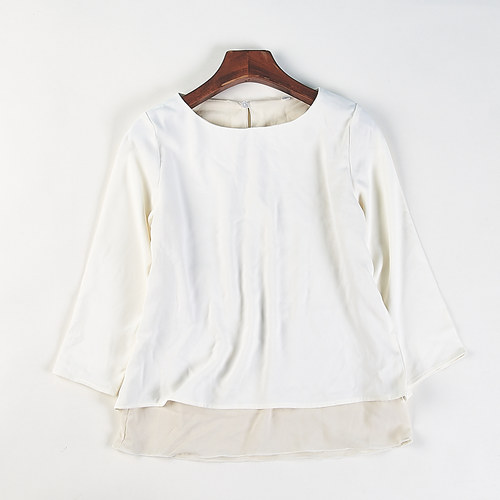 春夏季长袖圆领宽松百搭显瘦上衣