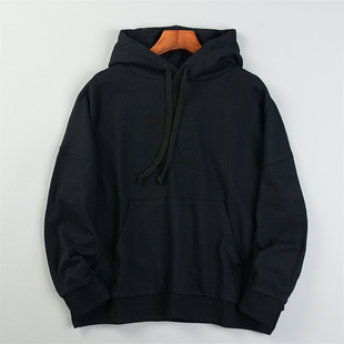 外贸女生纯棉连帽卫衣L85815简约宽松基础百搭春季新款帽衫短外套