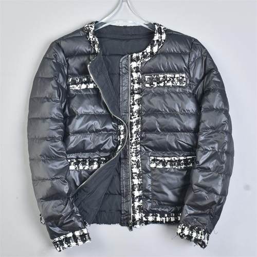 小香风羽绒服女冬17L81366高端新款小个子真正90白鸭绒轻薄短外套