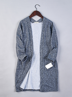 日单中长款开衫女童2.27H77976春秋少女装纯色慵懒风长袖风衣外套