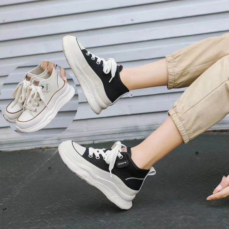 依婷公主加绒高帮鞋女2024年冬季新款短靴真皮厚底休闲板鞋松糕鞋