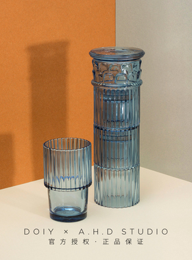 DOIY现货西班牙罗马柱玻璃杯复古水杯套装可堆叠家用果汁杯精致