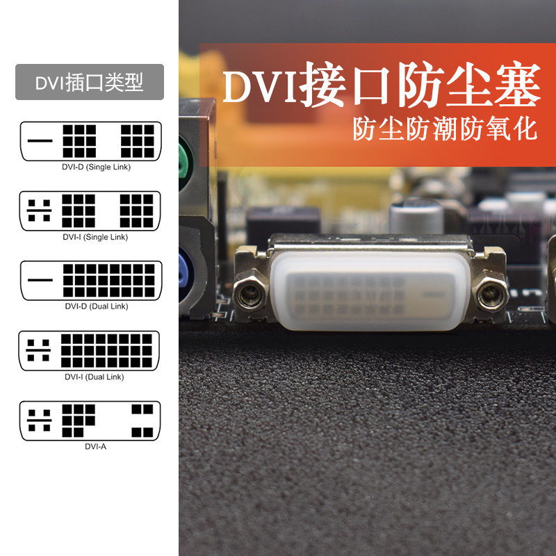 主板机箱dvi显卡接口防尘塞保护盖台式电脑电视dvi母视频端口通用