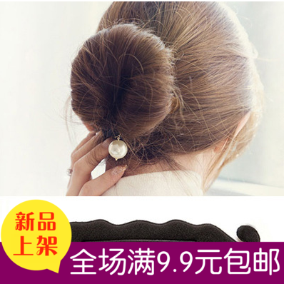 韩国盘头发器编发丸子头盘发器花苞头海绵卷发神器扎头发珍珠头饰