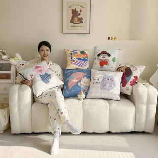 2026春夏新款3D印花水洗棉抱枕被子两用汽车靠垫枕头办公午睡夏被