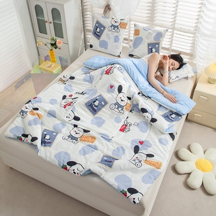 春夏A类全棉抱枕被子两用纯棉办公室午睡折叠毯枕头被车载二合一