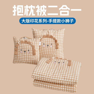 新款手提款轻奢风水洗棉抱枕被两用沙发汽车载办公室午睡夏凉被子