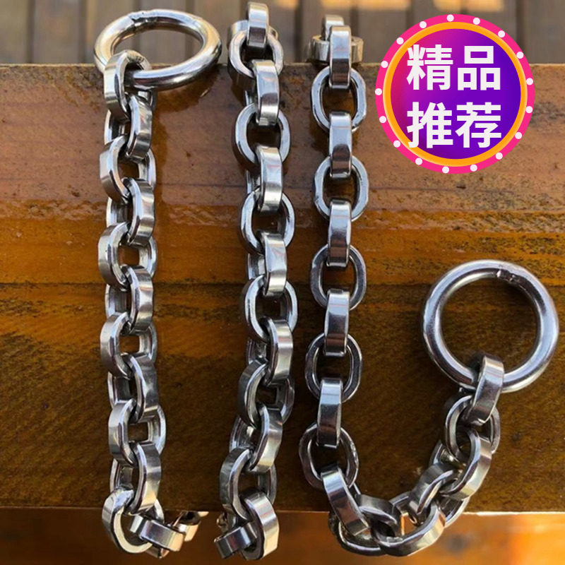 狗脖圈小型犬中大型犬脖炼不锈钢项圈马犬杜宾拉布拉多白钢狗炼子