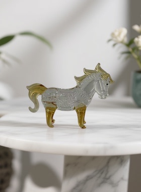 新款水晶十二生肖家用卡通龙兔牛虎猪鼠马水晶摆件工艺品桌面家居