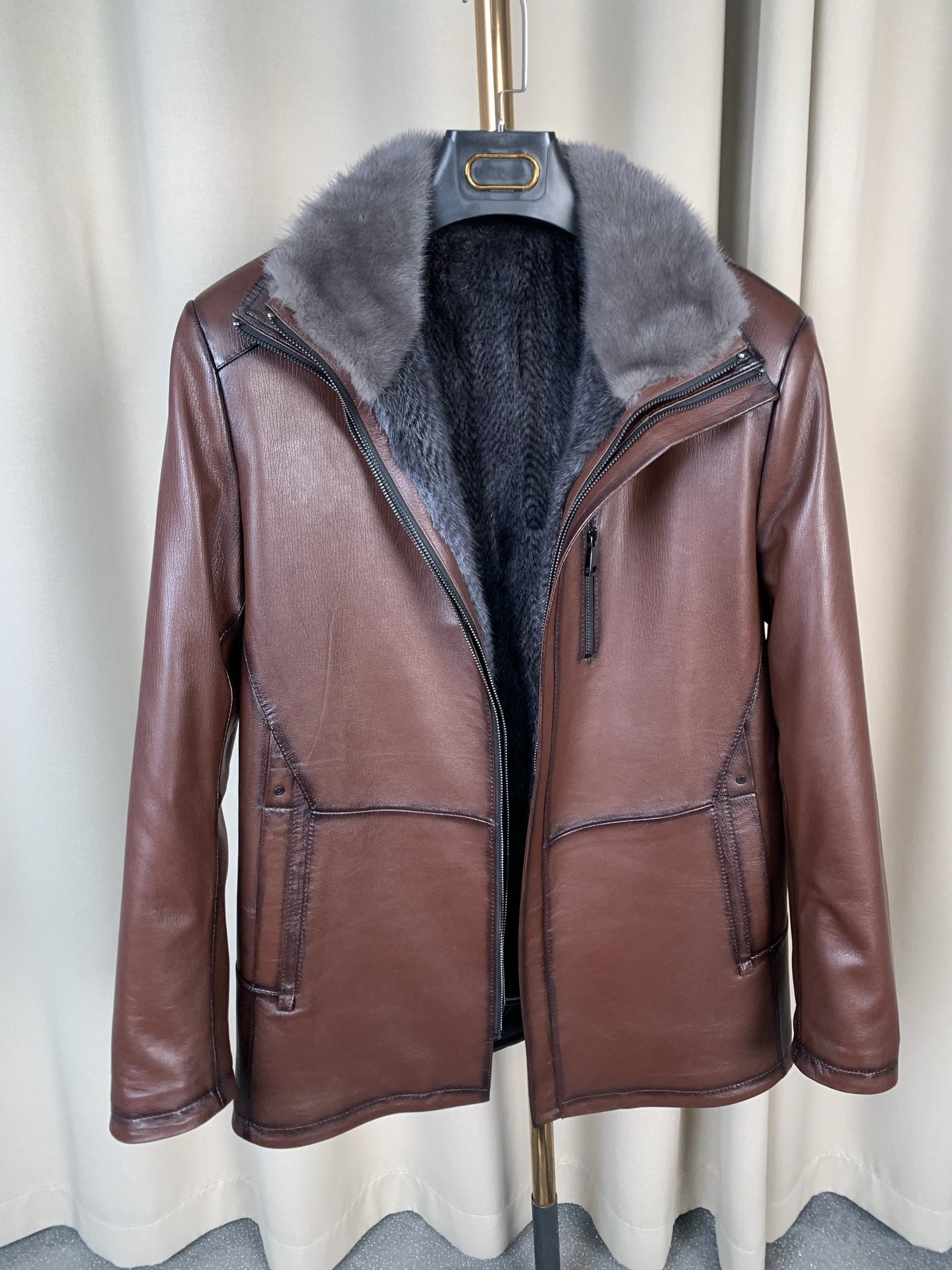 一衣三穿男士高端进口水貂内胆派克服绵羊皮真皮皮衣断码特价清仓,男装,皮草,淘宝优惠券,粉丝福利购,淘宝优惠卷