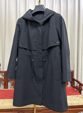 26年新款派克服女连帽风衣外套女中款春秋收腰显瘦休闲款可加内胆