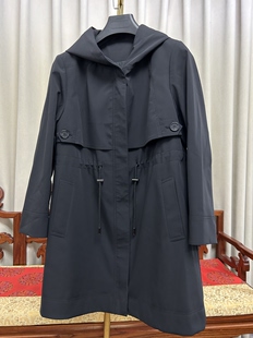 26年新款派克服女连帽风衣外套女中款春秋收腰显瘦休闲款可加内胆