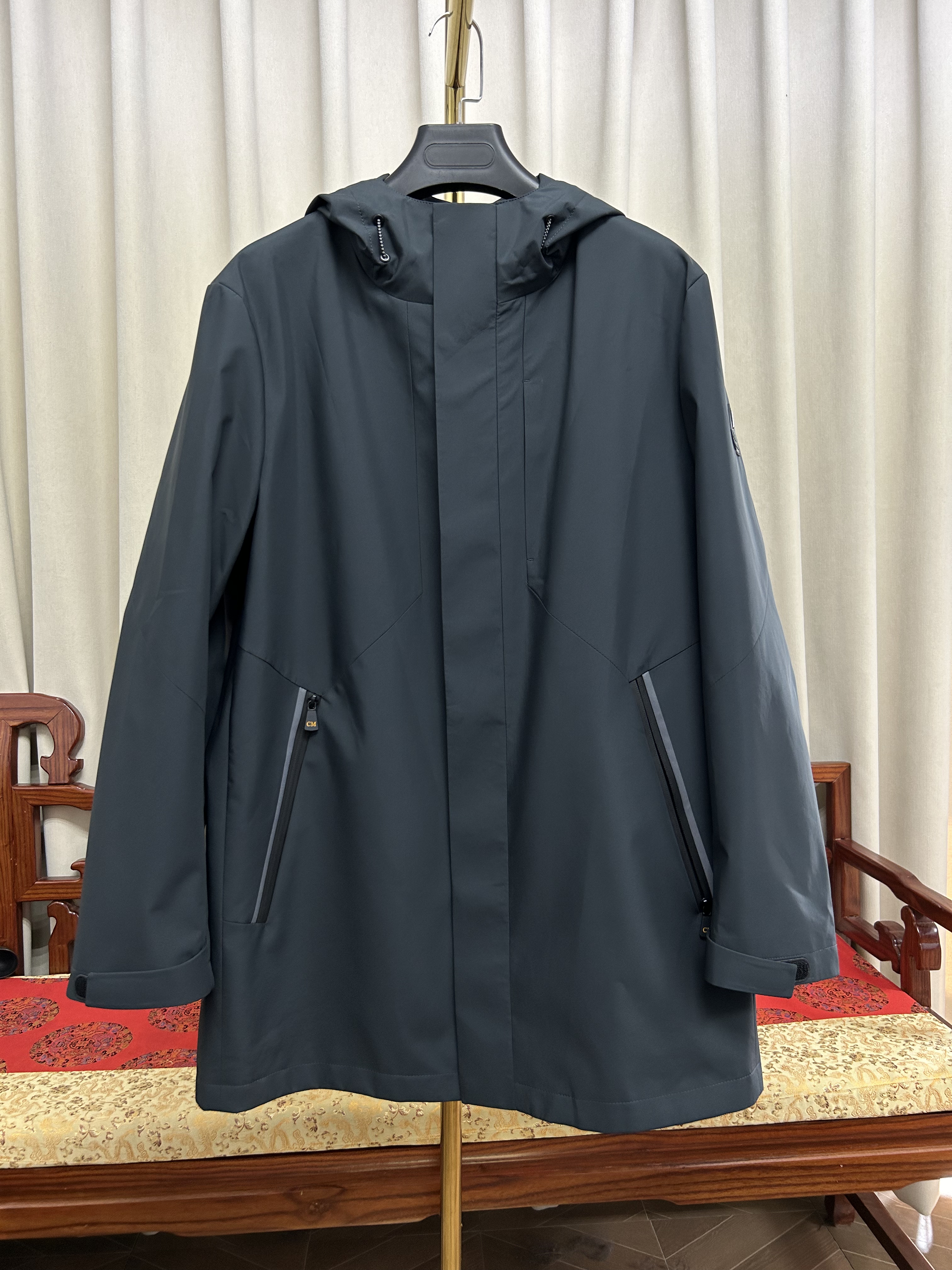 工厂订单余单 男士派克服外皮可搭配内胆春秋款连帽风衣 大码绿色