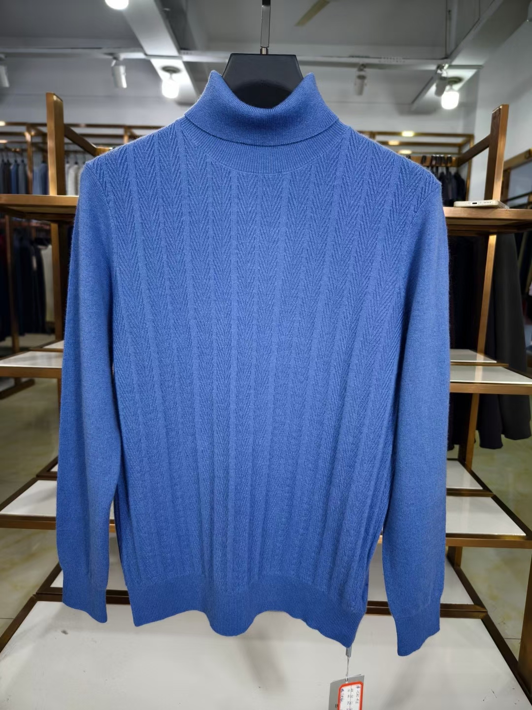 工厂特价男士高领100%纯羊毛衫商务休闲可翻高领针织毛衫原1680元
