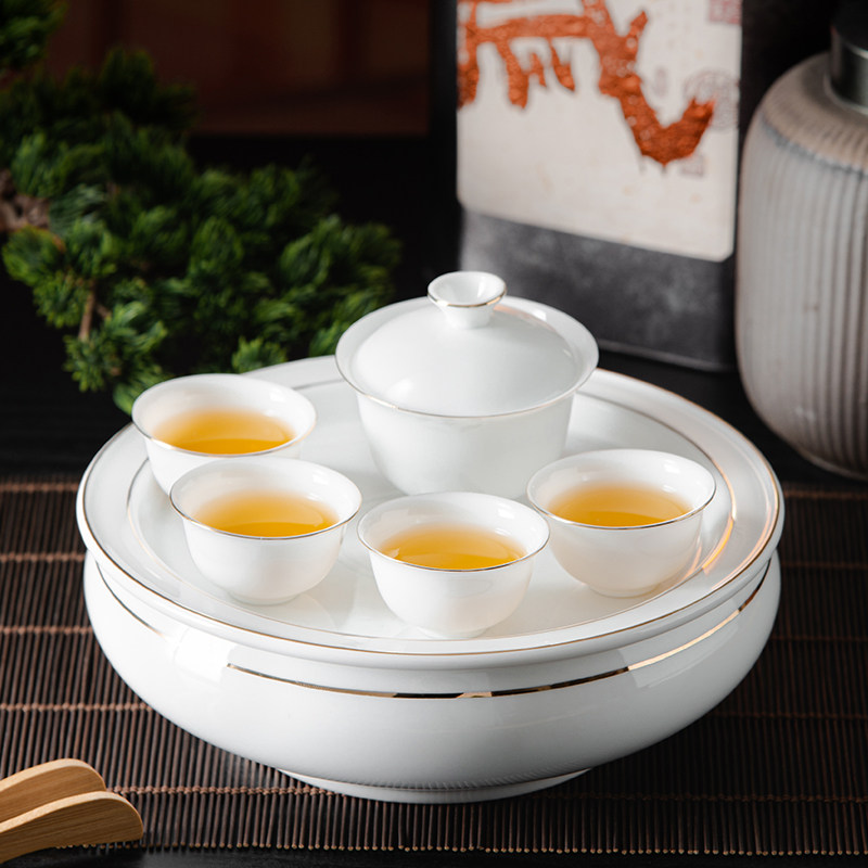 潮汕羊脂玉薄胎功夫茶具套装