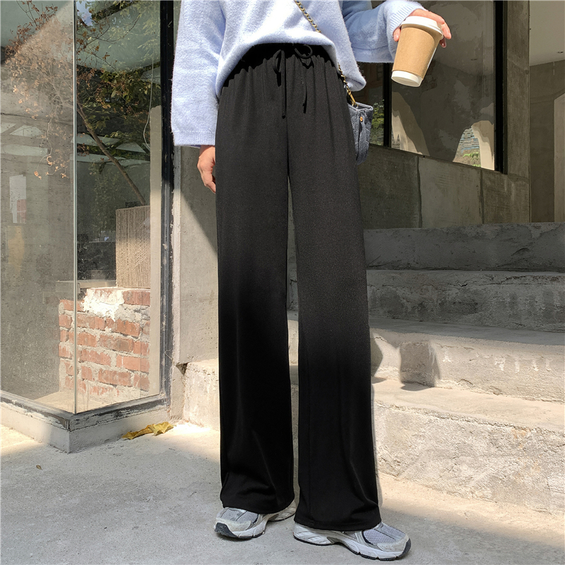 Real shot ~ languid wide leg pants women's autumn winter 2020 new style drooping relaxed casual slim tube pants