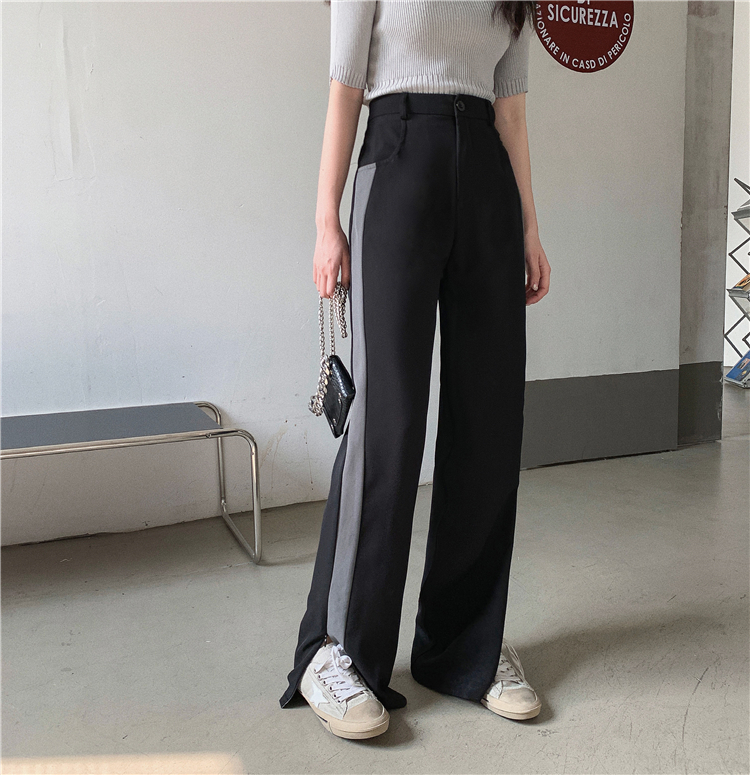 New color contrast wide leg pants for women in spring and summer