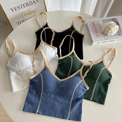 Real price real shot ~ 2021 summer new style back suspender vest without steel ring bottom bra wrapped underwear