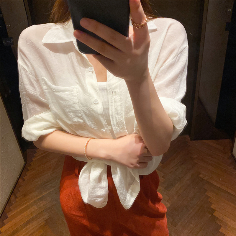 Live shot ~ video ~ summer 2020 thin sunscreen shirt blouse blouse loose long sleeve shirt coat